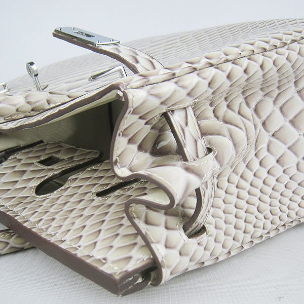 Replica Hermes Birkin 30CM Fish Veins Leather Bag Cream 6088 On Sale
